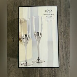 NIB Lenox True Love Champagne Glass Flute Pair
